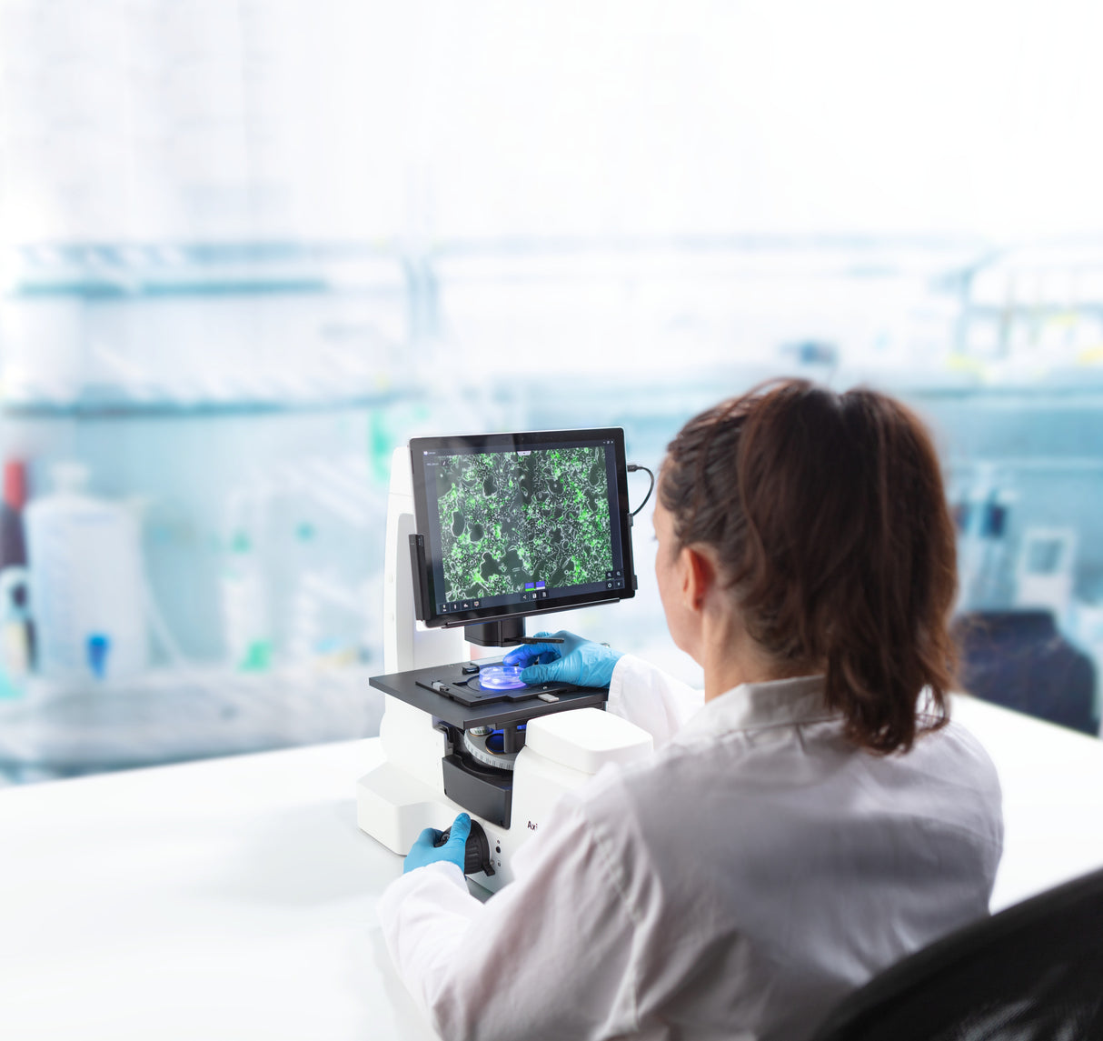 Zeiss Axiovert 5 digital mit integrierter Farbkamera und Labscope Modul Multi Channel DLic Software