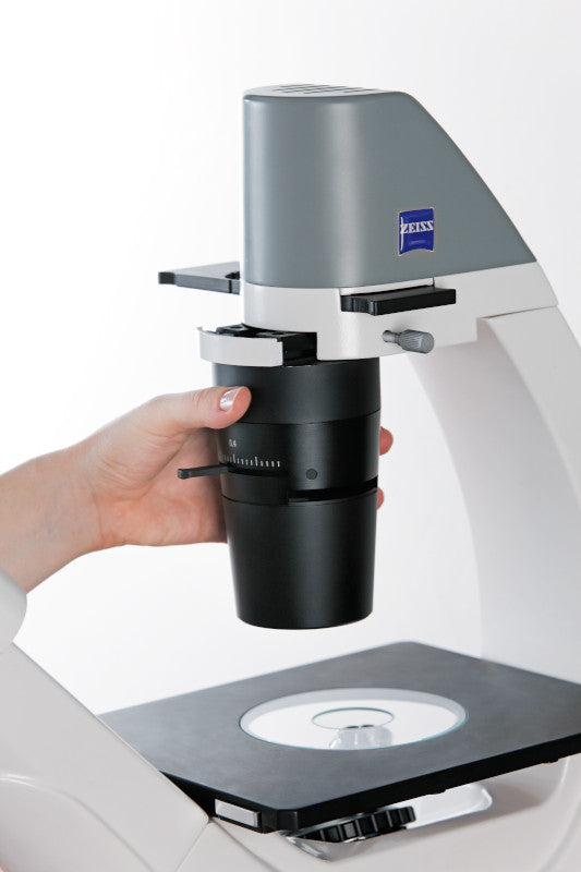 Zeiss Primovert mit binokularem Tubus, 4x, 10x Ph1, LD 20x Ph1, LD 40x Ph1