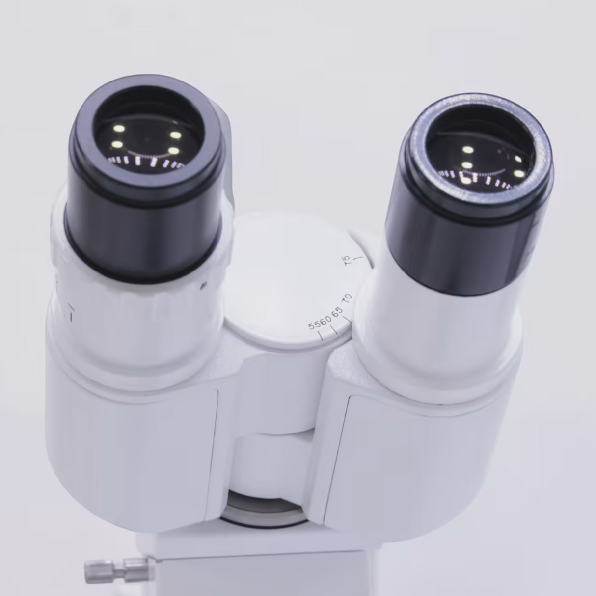 ASKANIA Mikroskoptechnik MZM Makro-Zoom-Mikroskop mit weißem Binokulartubus und verstellbaren Okularen für die Messtechnik