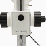 ASKANIA Mikroskoptechnik MZM Makro-Zoom-Mikroskop Fokussiertrieb mit Made in Germany Prägung an der Metallsäule