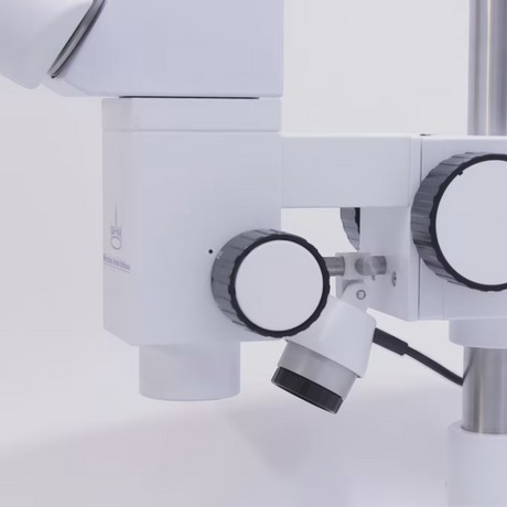 ASKANIA Mikroskoptechnik MZM Makro-Zoom-Mikroskop mit Fokus-Trieb und LED-Spot-Auflichtbeleuchtung in Weiß