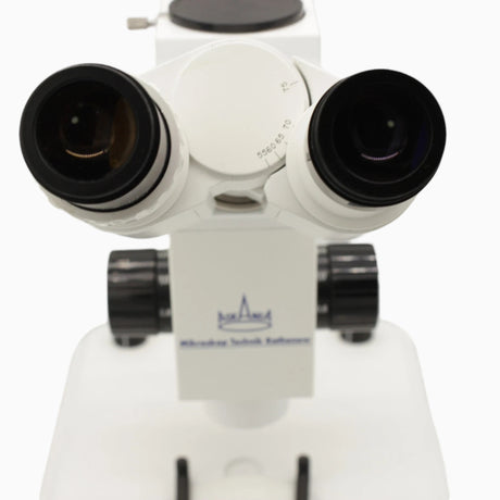ASKANIA Mikroskoptechnik MZM Makro-Zoom-Mikroskop mit Binokulartubus und Okularen in weißem Industriedesign