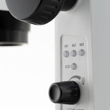 ASKANIA Mikroskoptechnik Stemi 355 Edu Bedienfeld mit ECO-Modus und Helligkeitsregler für das Stereomikroskop