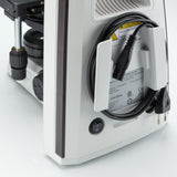 ASKANIA Mikroskoptechnik ZEISS Primostar 3 Rückseite mit Kabelaufwicklung und Netzschalter am weißen Gehäuse