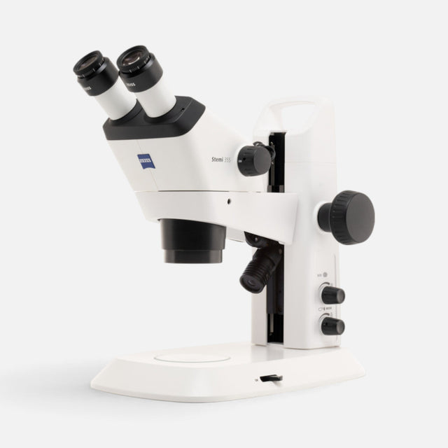 ASKANIA Mikroskoptechnik ZEISS Stemi 355 EDU Stereomikroskop mit C LED Beleuchtung auf weißem Stativ