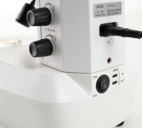 ASKANIA Mikroskoptechnik ZEISS Stemi 355 Lab Mikroskop Stativ C mit USB-C Anschlüssen und Beleuchtungsreglern