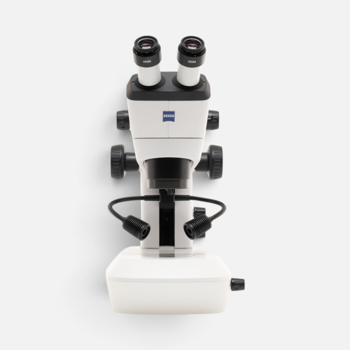 ASKANIA Mikroskoptechnik ZEISS Stemi 355 Lab Stereomikroskop mit Doppelspot-LED-Beleuchtung in weißem Design