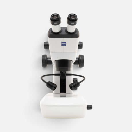 ASKANIA Mikroskoptechnik ZEISS Stemi 355 Lab Stereomikroskop mit Doppelspot-LED-Beleuchtung in weißem Design