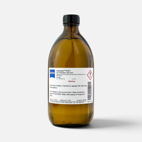 ZEISS Immersol 518 F Immersionsöl in 500 ml Braunglasflasche für die Fluoreszenzmikroskopie