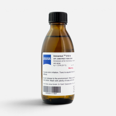 ASKANIA ZEISS Immersol 518 N Immersionsöl in 100 ml Braunglasflasche für die Mikroskopie gemäß ISO 8036-1
