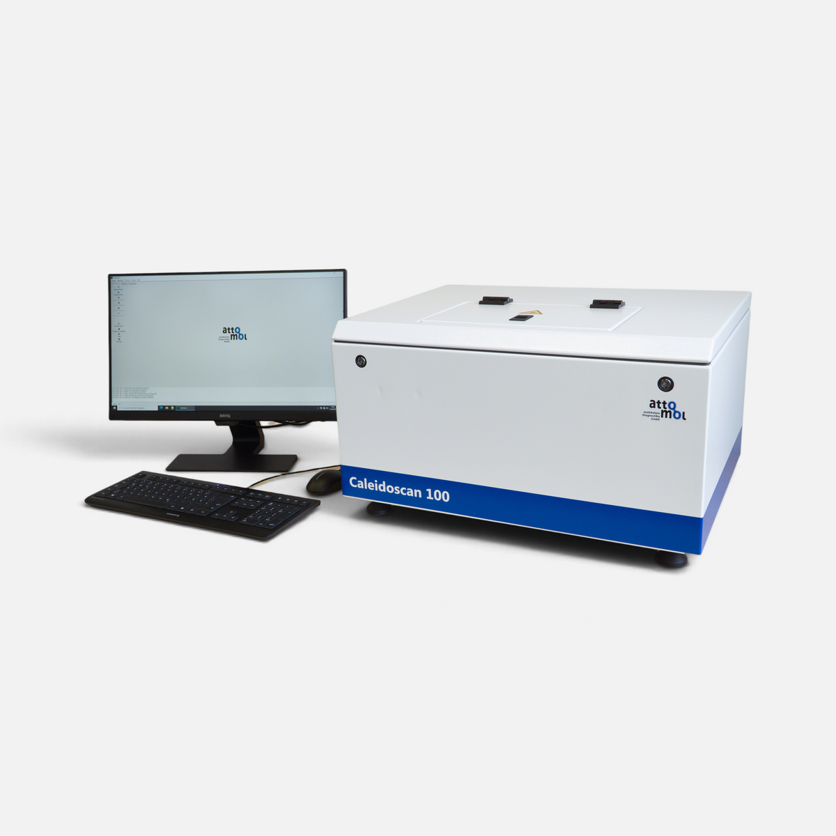 attomol Caleidoscan 100 automatisierter Fluoreszenz-Imager mit Monitor und Tastatur für Labor-Multiplex-Analysen