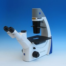 Microscope Primovert with binocular phototube, 4x Ph0, 10x Ph1, LD 20x Ph1, LD 40x Ph2